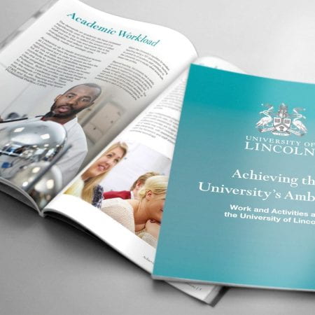 An image of the Achieving the University's Ambitions physical magazine